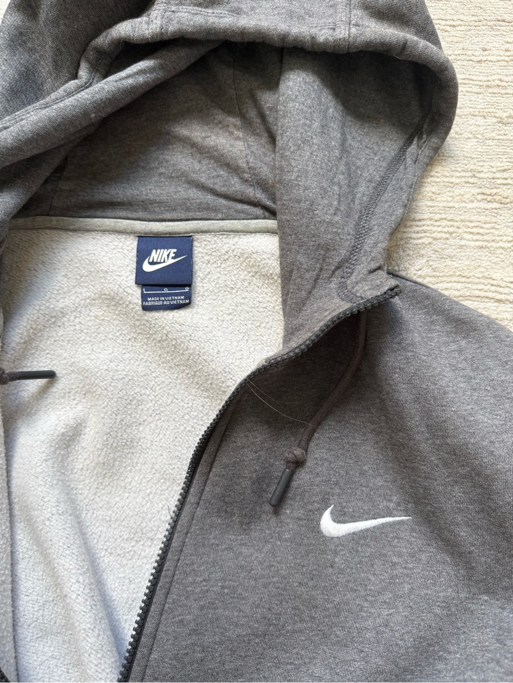 Nike Women's Dark Charcoal Full-Zip Utility Hoodie Jacket (Size Large) - Picture 4 of 4